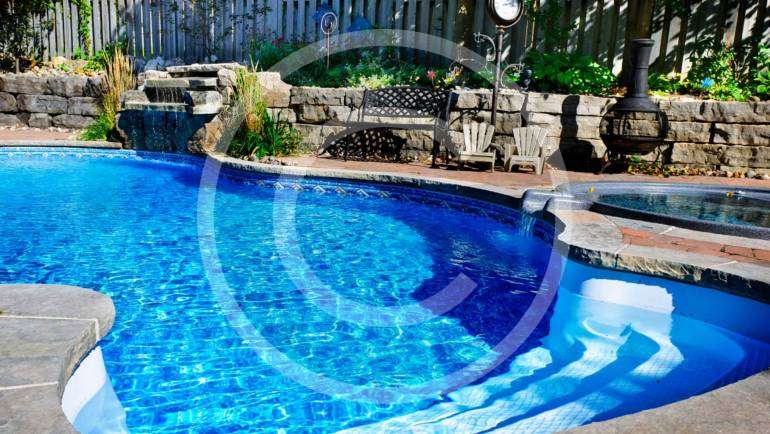 Backyard pool landscaping idea