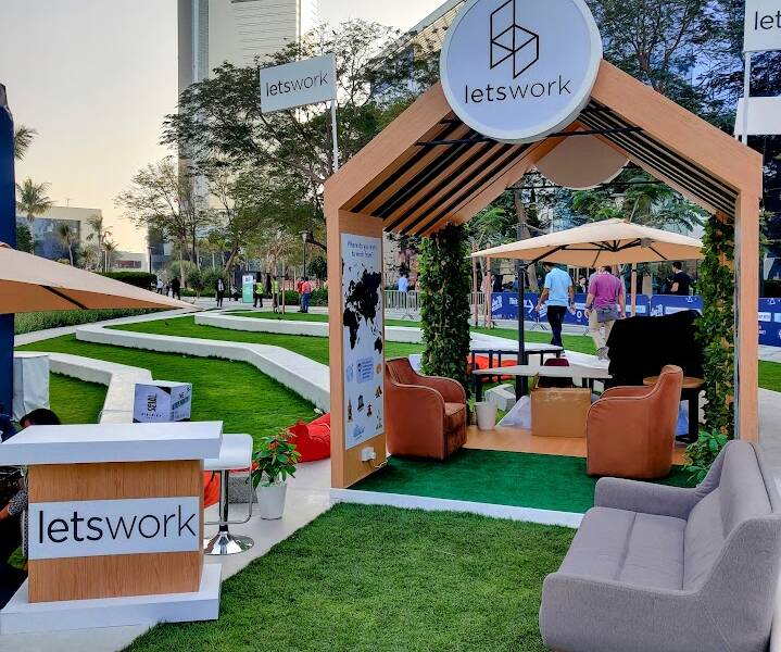 Lets work outdoor booth, reusable and sustaianble outdoor booth at STEP Conference